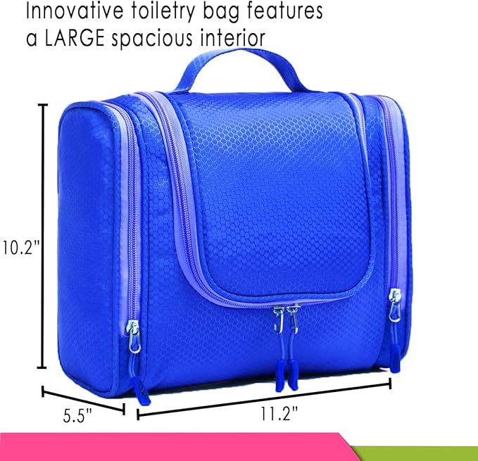 Bago Travel Toiletry Bag for Women and Men X-Large Waterproof Hanging Large Toiletry Bag for Bathroom and Travel Bag for Toiletries Organizer -Travel Makeup Bag (DeepBlue)