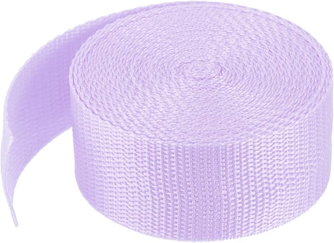 MECCANIXITY Lightweight Polypropylene Webbing Strap 1 1/2" 5 Yard Backpack Strapping Band Light Purple for Outdoor Luggage Cargo Straps