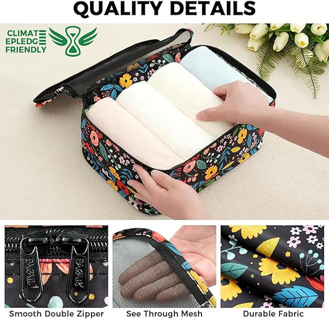 BAGAIL 9 Set Packing Cubes Luggage Packing Organizers for Travel Accessories