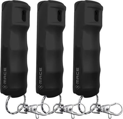 Mace Pepper Spray - Maximum Police Strength OC with UV Dye, Fast Flip Top, Ergonomic Finger Grip, Easy Carry Keychain, 12 Feet Range, 0.42 oz Compact Model, Self Defense Pepper Spray for Women & Men