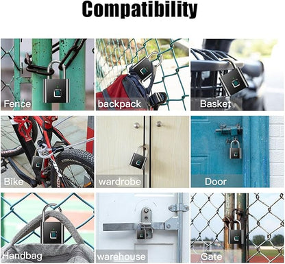 Fingerprint Padlock,AICase Ultra Light One Touch Open Fingerprint Lock with USB Charging for Gym, Sports, School Employee Locker,Fence, Suitcase,Bike No App, No Bluetooth，No Trouble