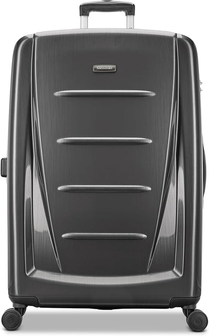 Samsonite Winfield 2 Hardside Expandable Luggage with Spinner Wheels, Charcoal, Checked-Large 28-Inch