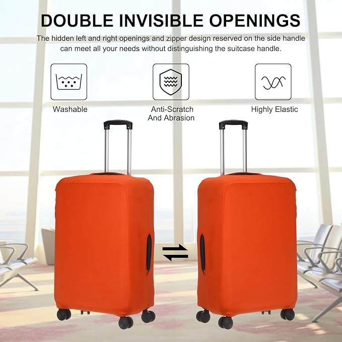 uxcell Travel Luggage Cover, Washable Suitcase Covers for Luggage Anti-scratch Suitcase Protector Elastic Baggage Protective, Fits 29-32 Inch Suit Case, Orange