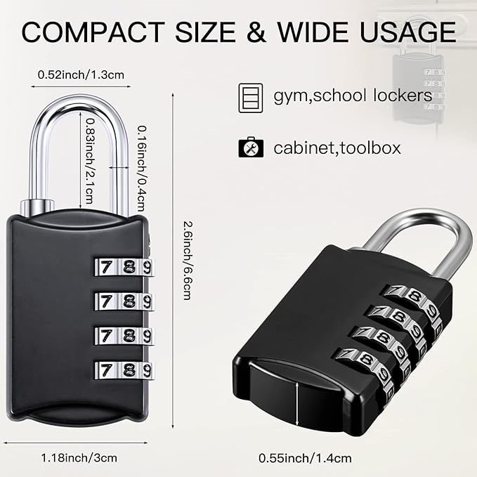Moxweyeni 20 Pcs 4 Digit Combination Lock Small Combo Luggage Number Locks Outdoor Waterproof Padlock for Traveling Toolbox Gym Door Locker Suitcases Employee Hasp Storage