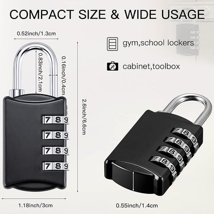 Moxweyeni 30 Pcs 4 Digit Combination Lock Small Combo Luggage Number Locks Outdoor Waterproof Padlock for Traveling Toolbox Gym Door Locker Suitcases Employee Hasp Storage