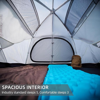 EchoSmile Tents for Camping, Waterproof Windproof Tent with Multi-Pole, 3-5 Person Spacious Dome Tent with Expandable Space for Shoes, Packs & Wet Items, Easy Setup Tent for Camping & Hiking