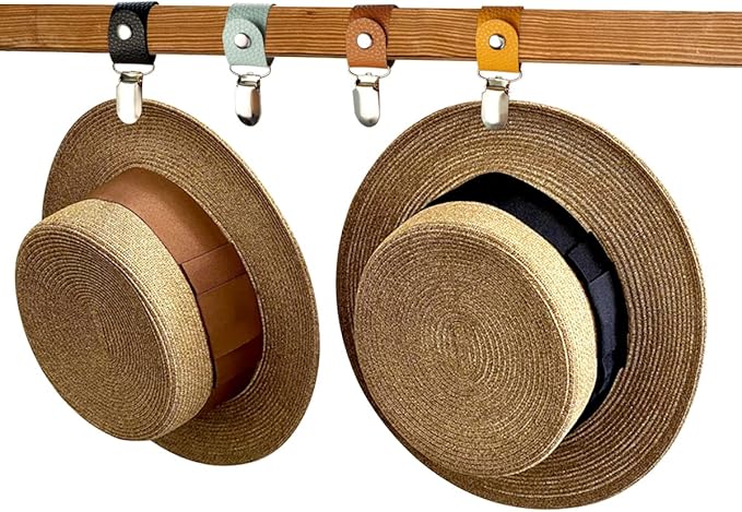Hat Clip for Travel on Bag/Luggage, PU Leather Multifunctional Duckbill Clip, Outdoor Hat Companion