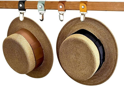 Hat Clip for Travel on Bag/Luggage, PU Leather Multifunctional Duckbill Clip, Outdoor Hat Companion