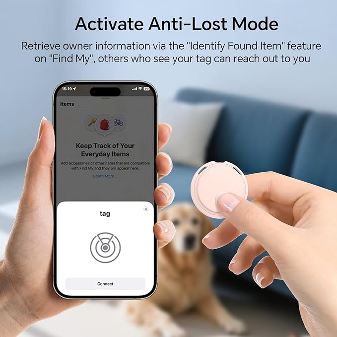 4 Pack Tags Tracker [Apple MFi Certified] Pair with Apple Find My(iOS Only) Air Smart Bluetooth Key Tracking Tags Item Finders Waterproof Worldwide Located Devices for Pet Wallet Backpack Dogs Luggage
