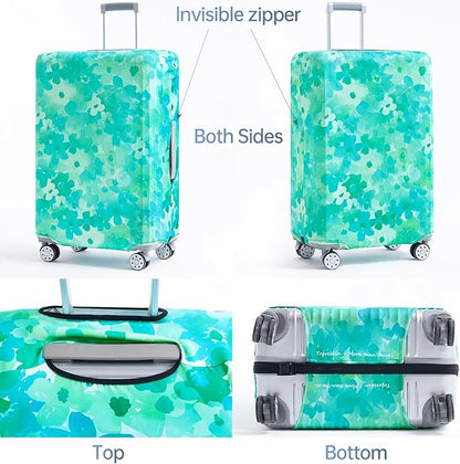 Travelkin Luggage Covers For Suitcase Tsa Approved,Suitcase Cover Protector Fit 18-32 Inch Luggage (Blue Floral, L)