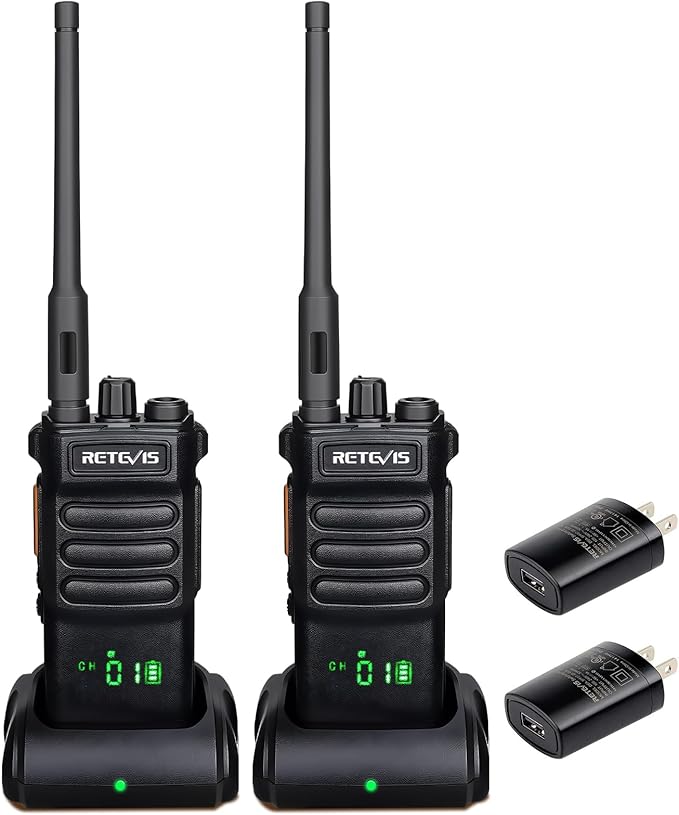 Retevis RT86 Emergency Two Way Radios Long Range,Professional Walkie Talkies with 2600mAh Rechargeable,Alarm,Flashlight,Shatterproof Display,Handheld 2 Way Radio for Off-Roading Overland Farm(2 Pack)