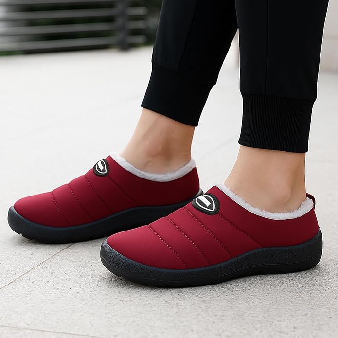 Mishansha Mens Womens House Slippers Warm Fur Lined Winter House Shoes Slip on Cozy Indoor Outdoor Slipper