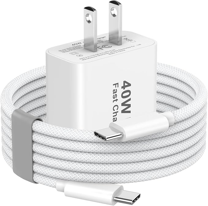 iPhone 17 Pro Max Charger Fast Charging, 40W USB C iPhone 17 16 15 Fast Charger Block with 6FT Woven Type C Charging Cable Cord for iPhone 17/17 Pro Max/17 Pro/Air/16/16 Pro Max/15/15 Pro Max