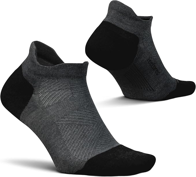 Feetures Elite Max Cushion No Show Tab Ankle Socks - Sport Sock with Targeted Compression