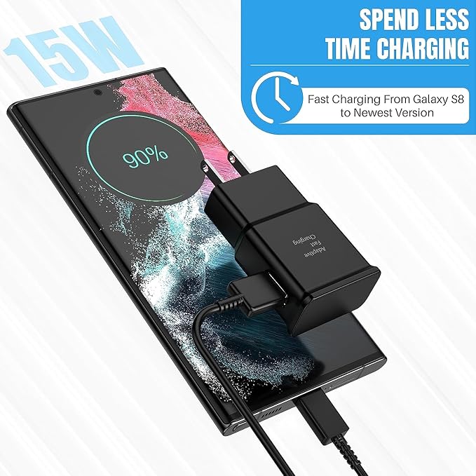 Fast Charging Block for Samsung Android USB Wall Charger Plug Adapter for Samsung Galaxy S24/ S23 S22/ S21/ S20/ S10/ S10e/ S9 Plus/ S8 / Note 10/ Note 9/ Note 8/ LG G5 G6 G7 3Pack
