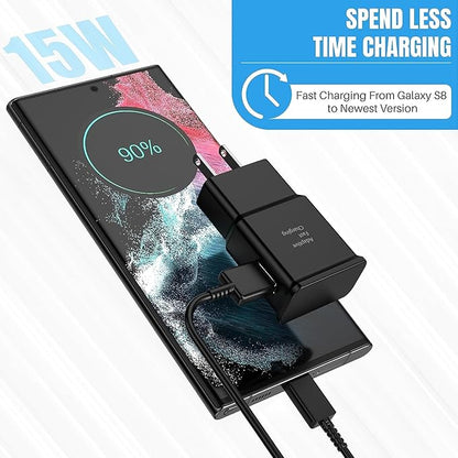 Fast Charging Block for Samsung Android USB Wall Charger Plug Adapter for Samsung Galaxy S24/ S23 S22/ S21/ S20/ S10/ S10e/ S9 Plus/ S8 / Note 10/ Note 9/ Note 8/ LG G5 G6 G7 3Pack