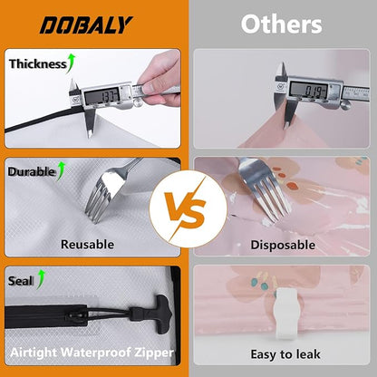 Dobaly 33L Professional Vacuum Bags for Travel, IP67 Reusable Vacuum Seal Bags for Clothing for Suitcases and Backpack Space Saver Bags for Travel Lightweight & Durable (1PC No Pump)