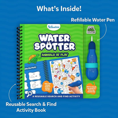 Skillmatics Reusable Search & Find Book - Water Spotter, Mess-Free Learning Activity, Stocking Stuffers, Animals, Christmas Fun, Travel Toy, Gifts for Boys & Girls Ages 4, 5, 6, 7, 8