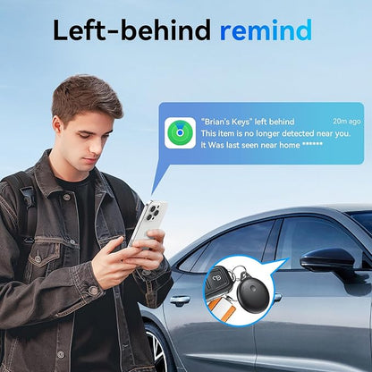 Smart Tags-4 Pack, Smart Bluetooth Tracker Work with Apple Find My, Key Finders and Find My Tracker, Game Changer Waterproof Smart Tag with Key Ring Tracker Tag for Keys/Luggage/Wallet etc