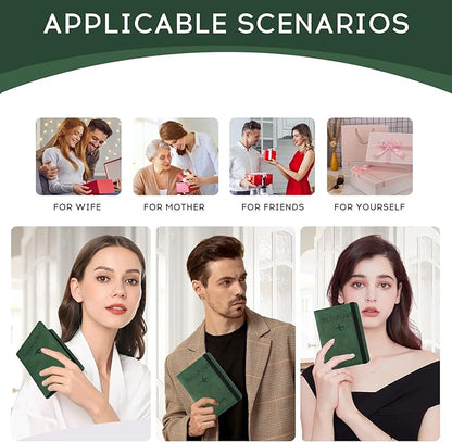 ILIYAH-Passport Cover-Passport Holder Travel Wallet-RFID Blocking Passport Case Travel Accessories Card Holder Wallet Unisex Travel Gifts(Green)