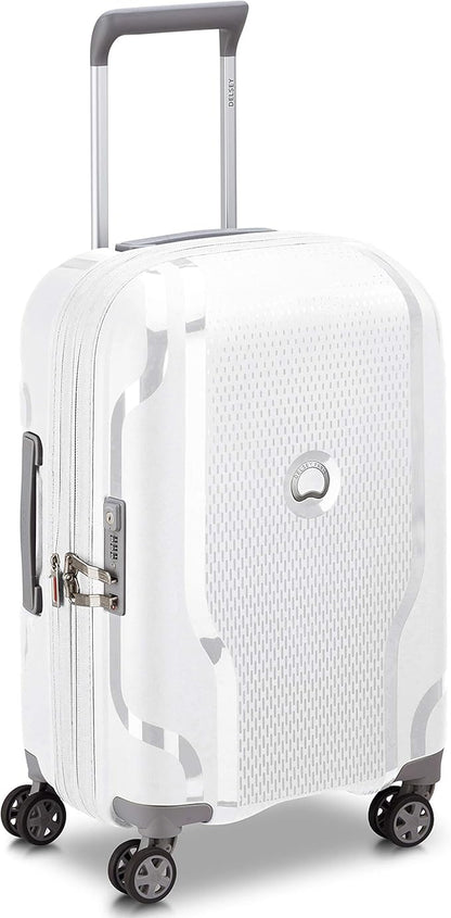 DELSEY PARIS Clavel Hardside Expandable Luggage with Spinner Wheels, White, Carry-On 19 Inch