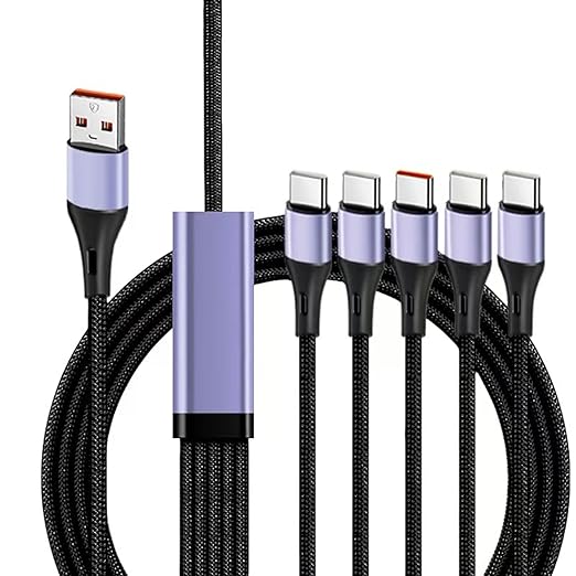 Nylon Braided 66W USB Charging Cord Nylon Metal Charges Supports Fast On Type C Connector for Multiple Devices Phone Cable
