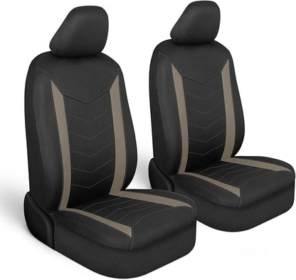 Motor Trend SpillGuard 2 Beige Seat Covers for Cars & Seat Covers for Trucks - Neoprene Lining Waterproof Car Seat Covers Front Seats Only - SUV Seat Covers Protector - Forros para Asientos de Carro