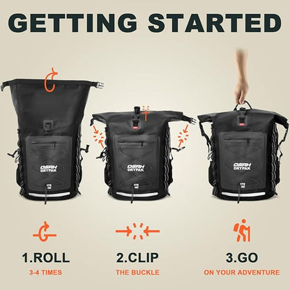 Waterproof Backpack Dry Bag 35L/55L/85L– Heavy Duty Roll-Top Hiking Backpack for Travel, Kayaking, Boating, Camping, Rafting and Fishing