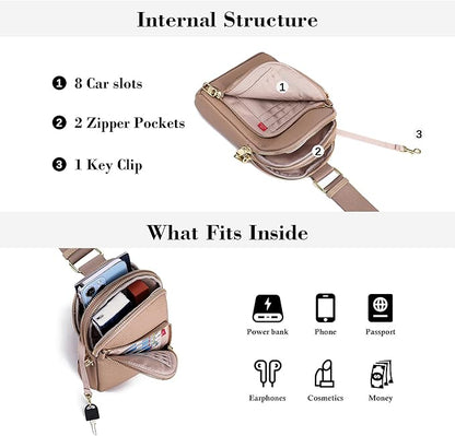 INICAT RFID Blocking Sling Bag,Anti Theft Crossbody Bags for Women,Travel Gifts Cross Body Purses Vegan Leather