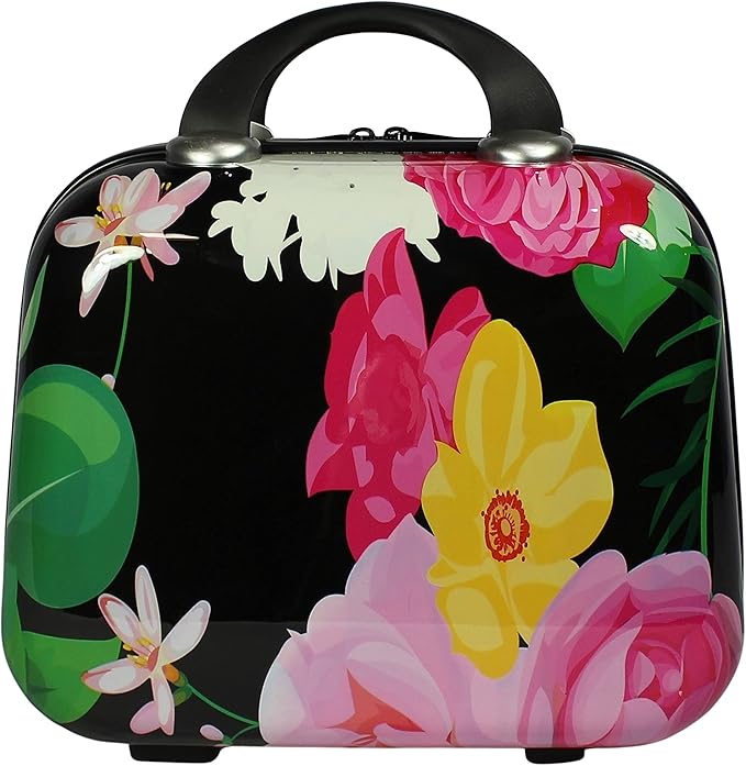 World Traveler VentureX Airline Approved 2-Piece Carry-On Luggage Set – Lightweight Hardside Polycarbonate Suitcase with Spinner Wheels - Peonies