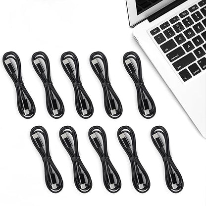 Smays USB C to USB C Cable 10-Pack Bulk, 3ft Type C Charging and Data Cord Multipack Black