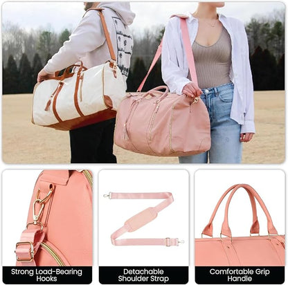 Luhxe Travel Convertible Carry On Garment Bag with Shoe Pouch & Detachable Shoulder Strap - Rose
