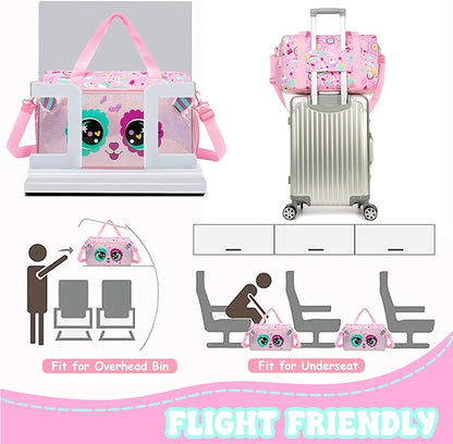 Kids Luggage with Wheels Suitcases Travel Softside Suitcases 16" Carry on Suitcase with Duffle Bag Luggage Sets Airline Approved