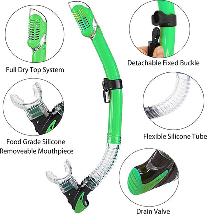 Snorkeling Gear for Adults with Fins Scuba Diving Gear Adult Professional Travel Snorkel Sets with Flippers,Anti-Fog Anti-Leak Diving Mask