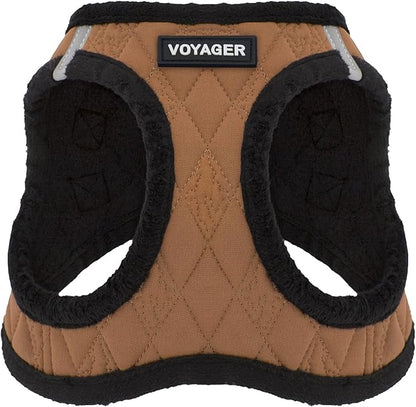 Best Pet Supplies - All Weather Mesh/Plush, Reflective, No Pull Harness for Small, Medium Dogs, Cats - Secure with Hook & Loop Fastener, Buckle, Double D-Rings - Beige Plush, M