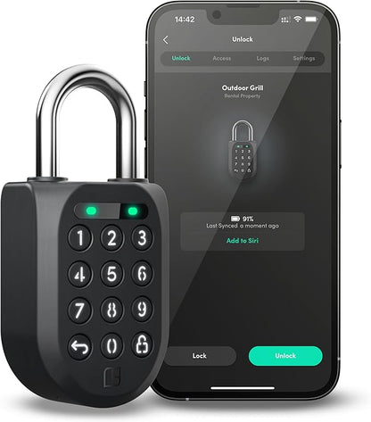 igloohome New Smart Padlock 2 (SP2), The Toughest Smart Padlock – Generate Access from Anywhere with The Mobile app (iOS/Android) – No WiFi Needed, Waterproof & Rechargeable