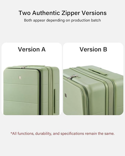 Hanke Hardside Expandable Carry On Luggage, 20 Inch Top Opening Trunk Luggages with Spinner Wheels, All-PC Hard Shell Carry-On Suitcase, Lightweight & TSA Airline Approved (Bamboo Green, 46L)