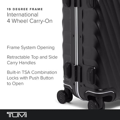 TUMI 19 Degree Frame International 4 Wheel Carry-On - Lightweight Suitcase - Hard Shell Luggage - 21.8" X 14.0" X 9.0" - Black Texture