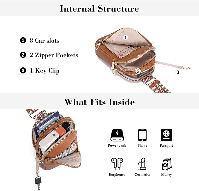 INICAT RFID Blocking Sling Bag,Anti Theft Crossbody Bags for Women,Travel Gifts Cross Body Purses Vegan Leather