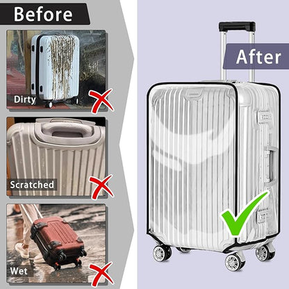 Yotako Clear PVC Suitcase Cover Protectors 32 Inch Luggage Cover for Wheeled Suitcase (32'') Gift