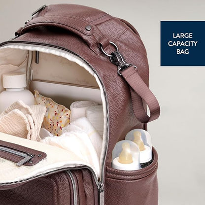 Itzy Ritzy Diaper Bag Backpack – Large Capacity Boss Plus Baby Backpack Diaper Bag Featuring 19 Pockets, Changing Pad, Stroller Clips, and Comfortable Straps (Espresso)