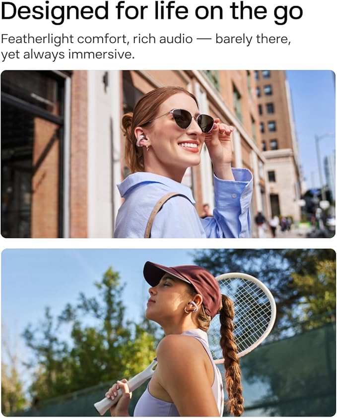 SHOKZ OpenDots ONE-Open-Ear Headphones, Clip-On Earbuds-Wireless Bluetooth Earbuds with Microphone-Secure, Lightweight, Comfort-Premium Dolby Audio-Water Resistant-Fast Charging-Up to 40 hrs Playtime