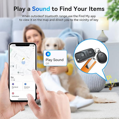 Smart Tags-4 Pack, Smart Bluetooth Tracker Work with Apple Find My, Key Finders and Find My Tracker, Game Changer Waterproof Smart Tag with Key Ring Tracker Tag for Keys/Luggage/Wallet etc
