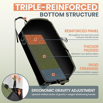 Fanwoli 30'' Rolling Duffel Bag with 2 Wheels - No-Sag Design for Heavy Loads, Expandable 100L-120L Waterproof Luggage, Foldable Lightweight Design with Muti Straps & Lock for Travel