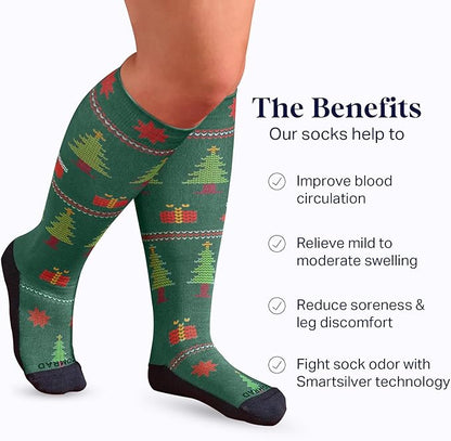 Comrad Nylon Knee High Socks - 15-20mmHg Graduated Compression Socks - Soft & Breathable Support Unisex Socks