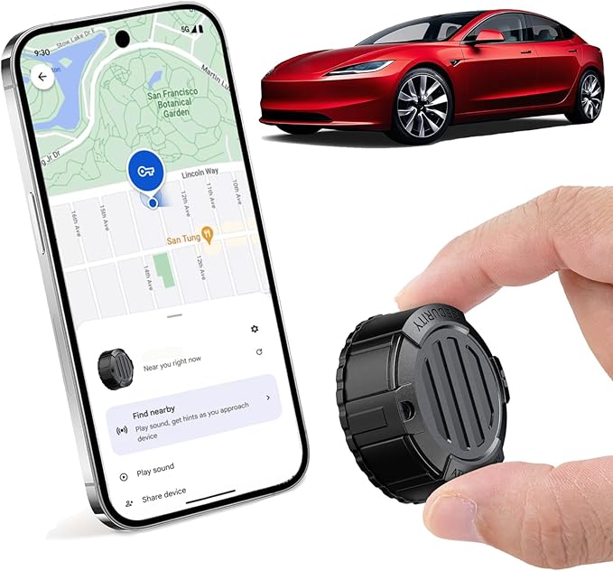 Mini GPS Tracker for Vehicles - Magnetic Car Tracker Device, Hidden | Real-Time Tracking | No Extra Monthly Fee | Long Battery Life, Air Tag Smart Car Locator Work Compatible with iOS and Android