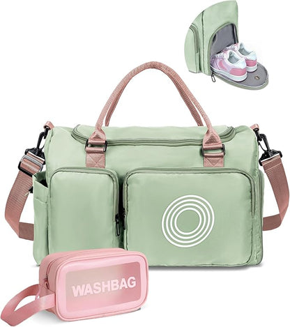 Duffle Bag, Initial Travel Duffel Gym Bag for Girls, Kids Sports Weekender Overnight Dance Bag, Monogram Gifts for 8 9 10 11 12 13 14 15 16 17 18 Year Old Girls