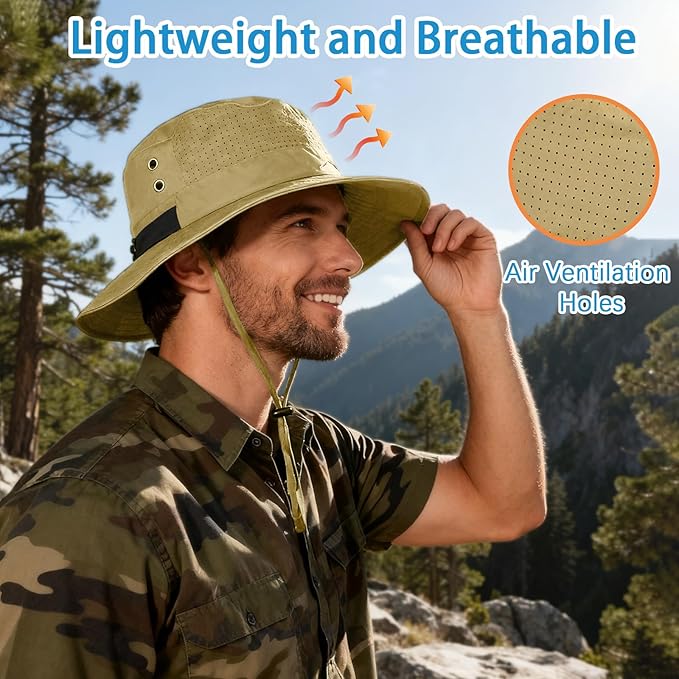 Sun Bucket Hat for Men Women Fishing Beach Safari Hats for Golf Hiking Hunting Outdoor UPF 50+