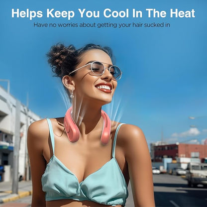 Hotsales Neck Fan, Hands Free Bladeless Neck Fans Portable Rechargeable, 6000 mAh Battery Operated Wearable Personal Fan, Cooling Neck Fan, 3 Speeds, USB Fan Gifts for Men, Women, Travel, Outdoor