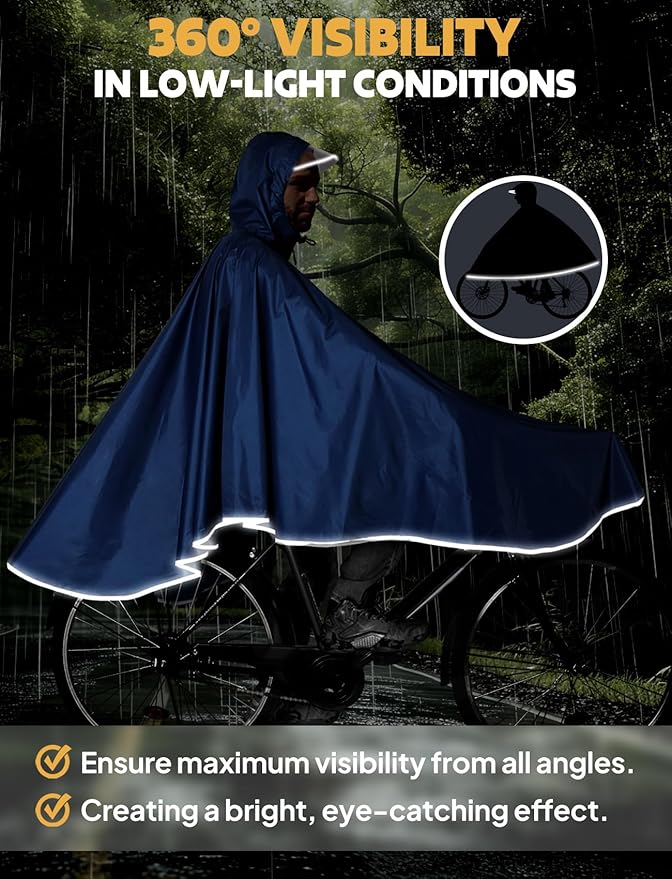 ANYOO Waterproof Rain Poncho Bike Bicycle Rain Capes Lightweight Compact Reusable for Adults